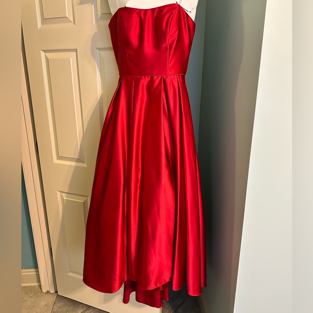 Red Strapless Ballgown